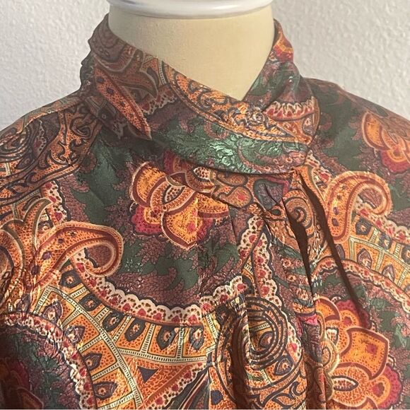 Vintage Westbound Size 12 Paisley Psychedelic Print 80’s Long Sleeve Blouse - Picture 8 of 12